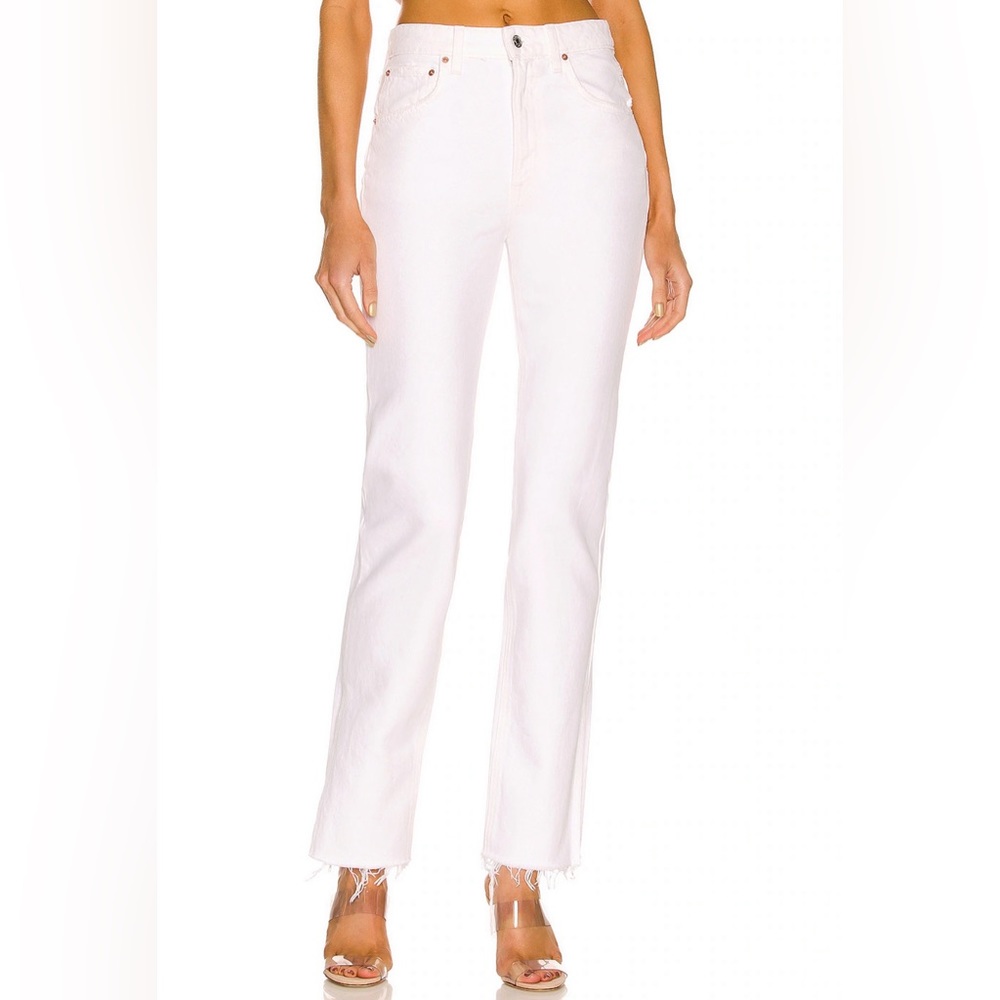 NWT GRLFRND The Harlow High Rise Cream Boot with Slit - White - Size 27
